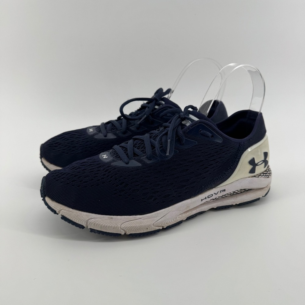 Under Armour HOVR Sonic 3 Men 10 Low Top Bluetooth Mesh Running Shoes Navy Gym
